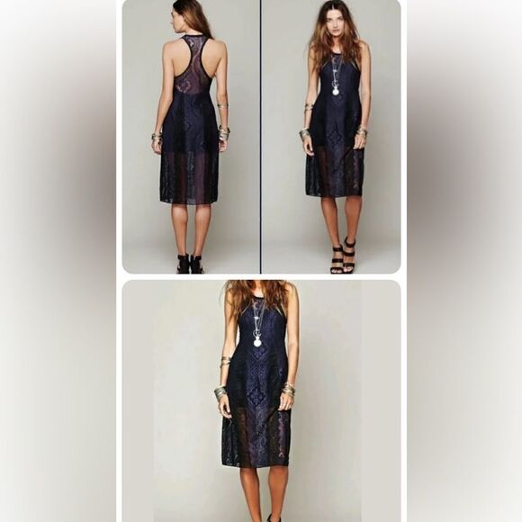 Free People Miracle Lace Midi dress size large - Picture 2 of 10